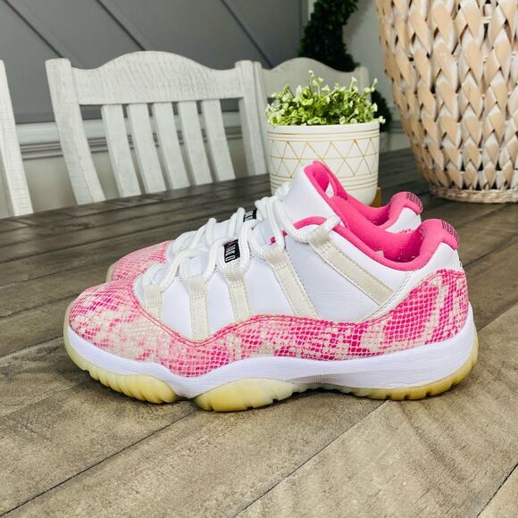 Nike Air Jordan 11 Retro Low Pink Snakeskin Women’s Sneakers Size 8.5 - Picture 2 of 7